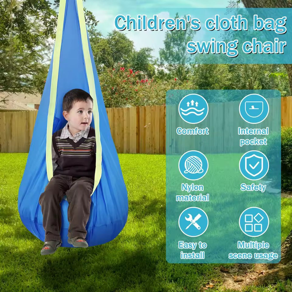 Kids Outdoor Hanging Chair - Kinder-Schaukelsitz aus Nylon mit Aufblasbarem Kissen,
