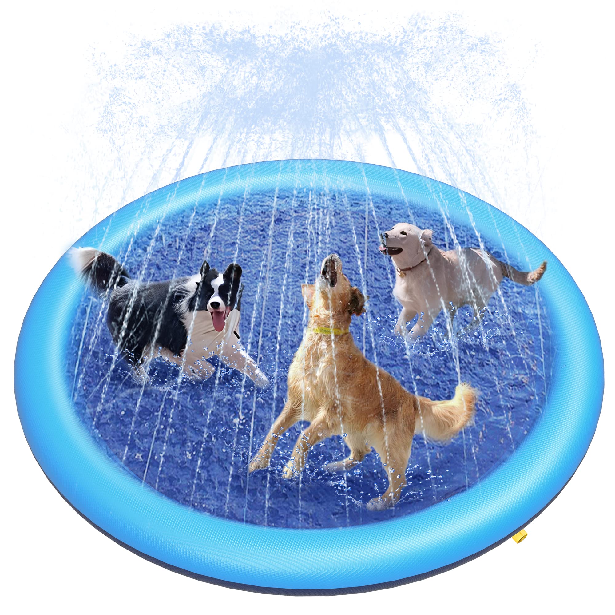 Kids Outdoor Clubhouse - Hunde-Spritzmatte, dickes Sprinklerbecken-Spielzeug, rutschfestes Outdoor-Sommer-Sprinkler-Wasserspielzeug für