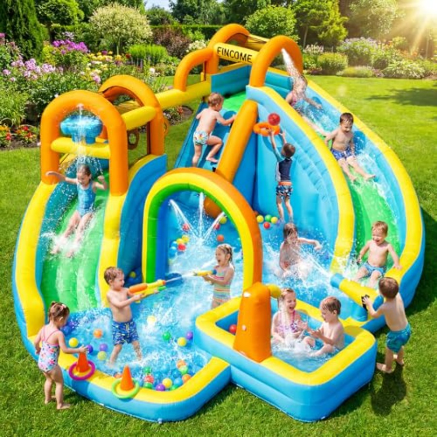 Kids Outdoor Slide - Aufblasbarer Wasserrutschenpark für Kinder im Garten: