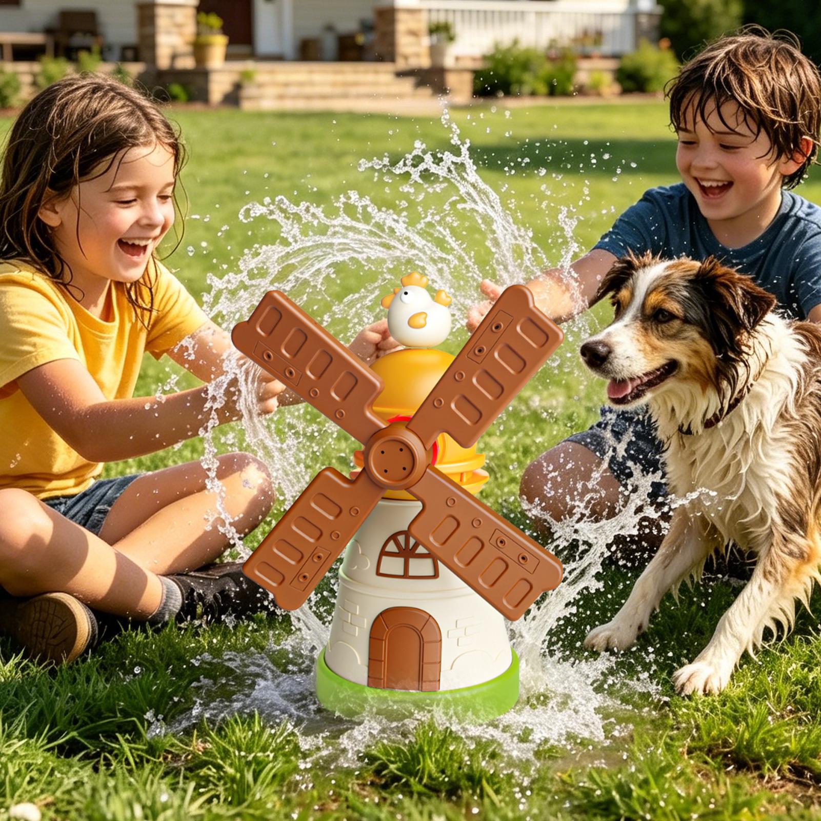 Kids Outdoor Yard Toys - Kinder-Windmühlen-Sprinkler Rotierendes Spritzwasser-Spielzeug für Garten Hof