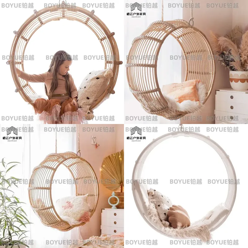 Kids Outdoor Hanging Chair - Outdoor-Rattan-Schaukelstuhl Hängende Hängematte für Schlafzimmer Kinderzimmer