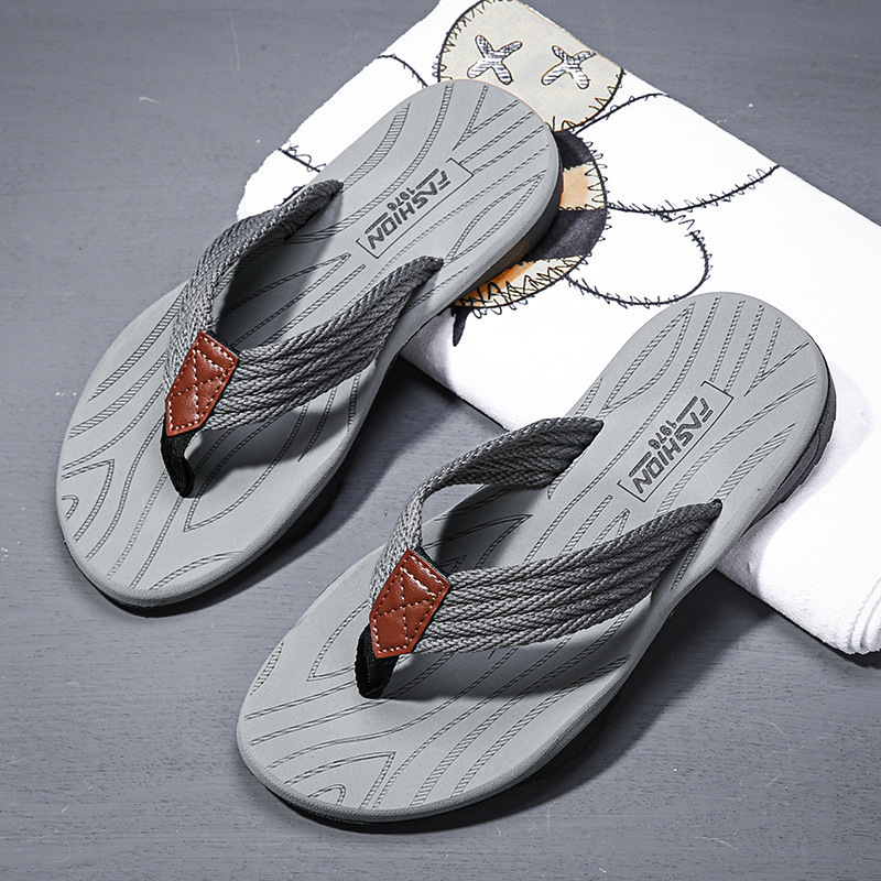 Kids Outdoor Equipment - Gewebte gestreifte Herren-Flip-Flops für den Sommer,