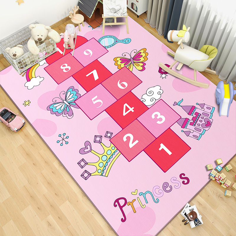 Kids Outdoor Play Table - Rosa Cartoon Wohnzimmer Teppich Kinder spielen