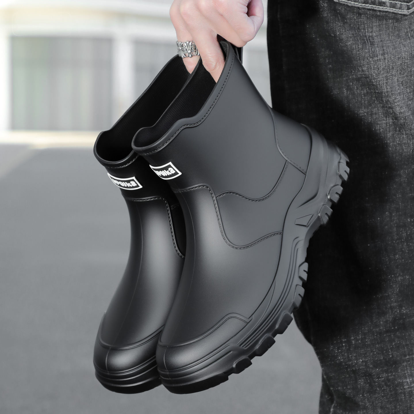 Kids Outdoor Boots - Modische neue Herren-Regenstiefel in mittlerer Wadenlänge