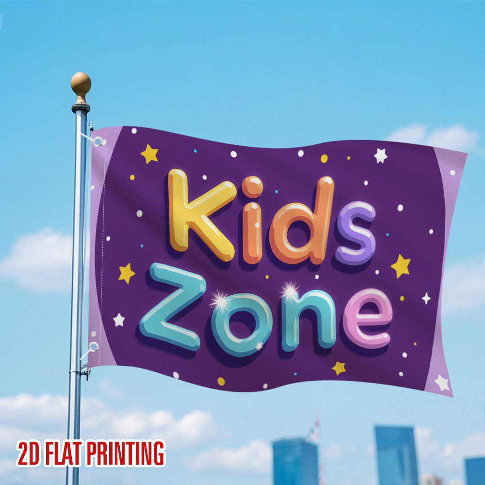 Kids Outdoor Zone - Kids Zone Gartenflagge, strapazierfähiges Polyester, für