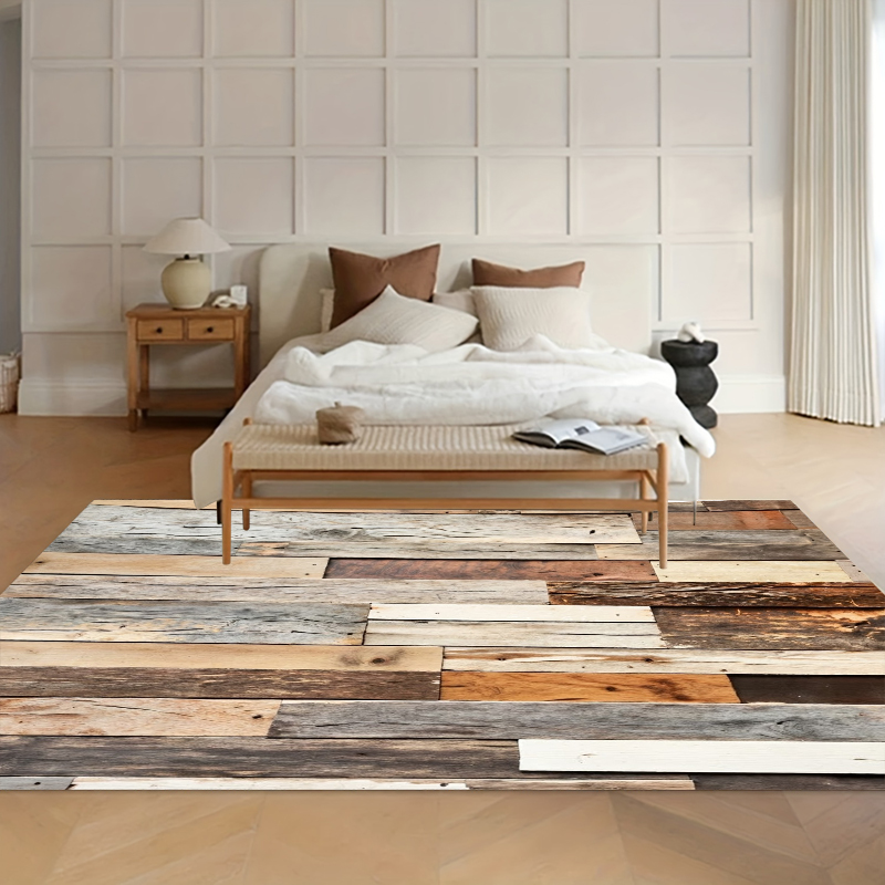 Kids Outdoor Play Table - Rutschfester Teppich 3D Holzmaserung Bodenmatten Wohnzimmer