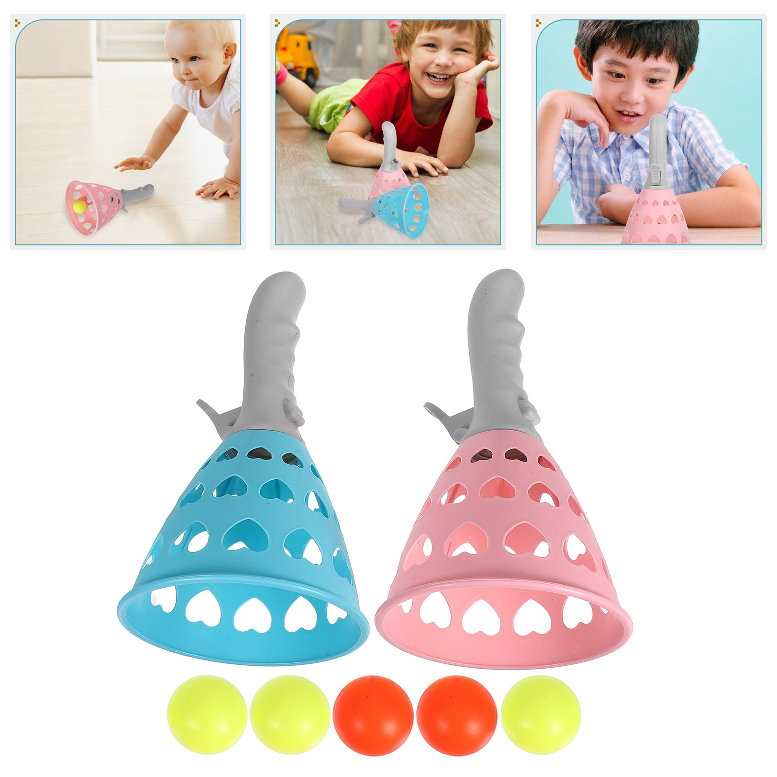 Kids Outdoor Yard Toys - 1 Set Doppelspieler-Fangballspiel Pop Toss Catch