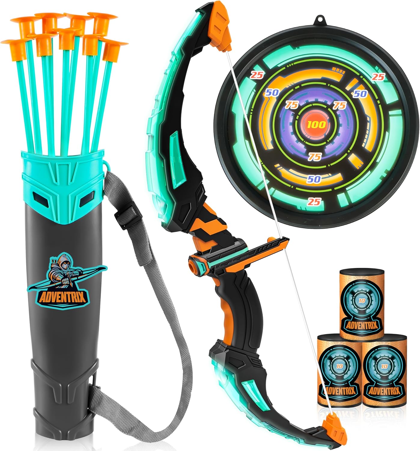 Kids Outdoor Archery Set - JOYFY Kinder-Bogen- und Pfeilset mit LED-Beleuchtung,