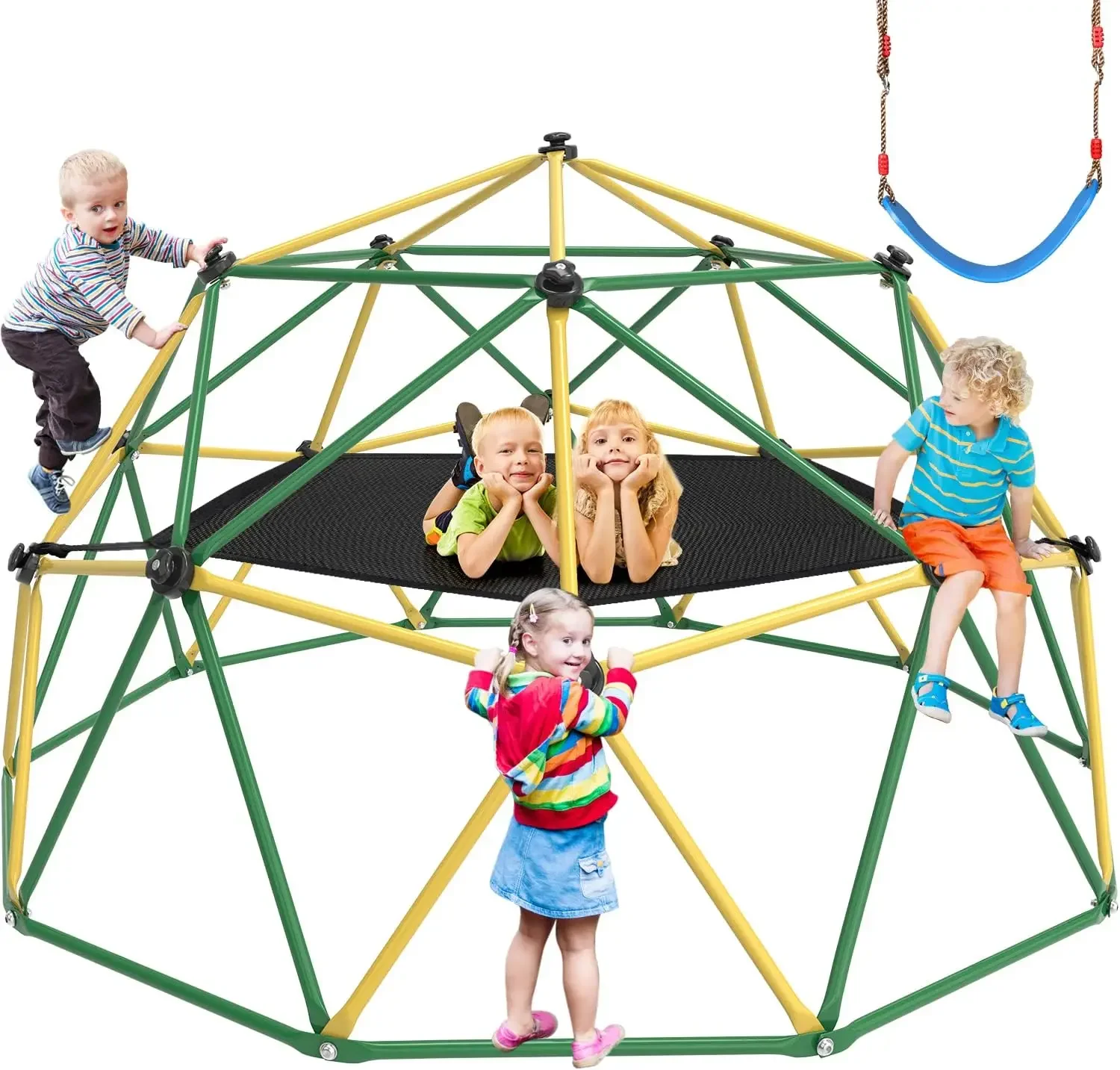 Kids Outdoor Climbing Dome - GIKPAL Kletterkuppel, 3-Meter-Kletterkuppel mit Hängematte für