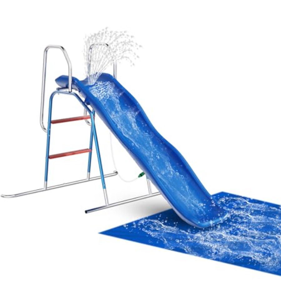 Kids Outdoor Zone - Garten-Wasserrutsche für Kinder: PVC-Material, blaue Farbe,