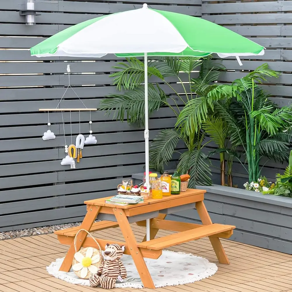 4-in-1 Holz-Sand- und Wasserti – Kids Outdoor Sandbox Bewertung und Preis