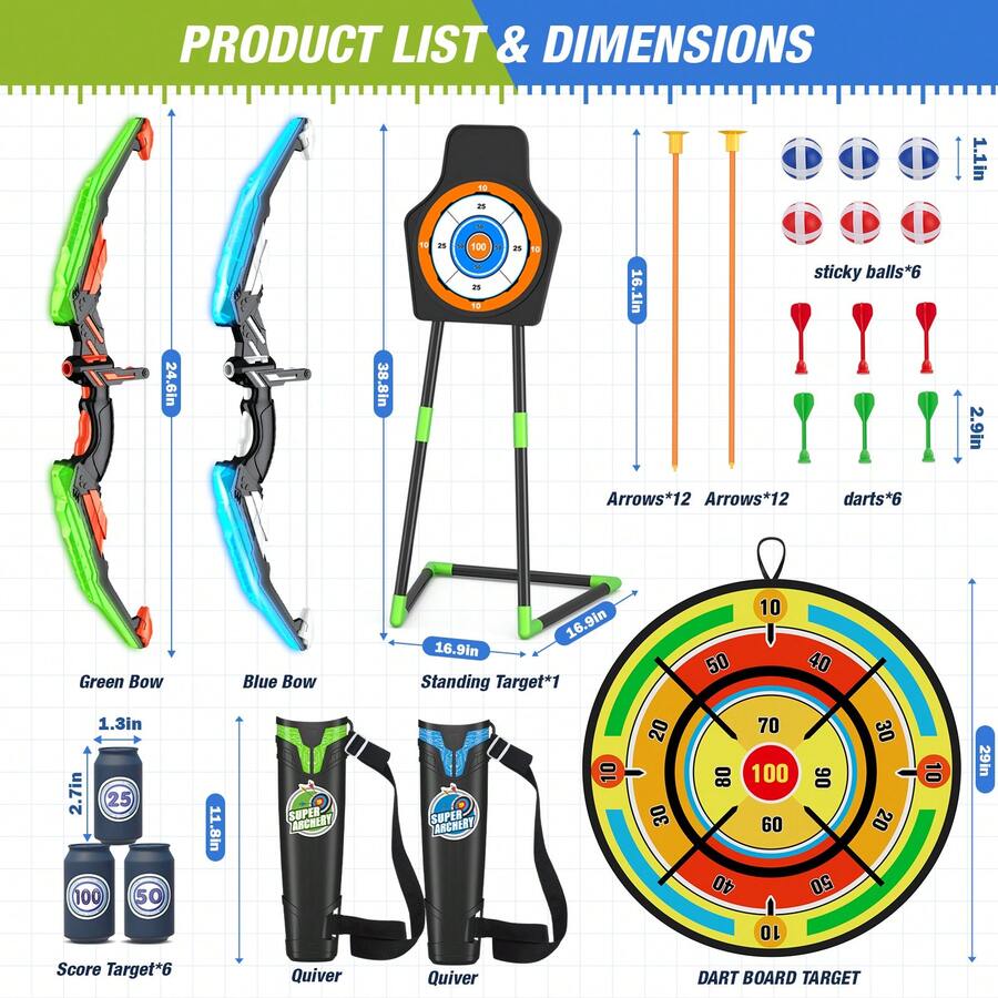 2er-Pack Kinderbogen und -pfei – Kids Outdoor Archery Set Bewertung und Preis