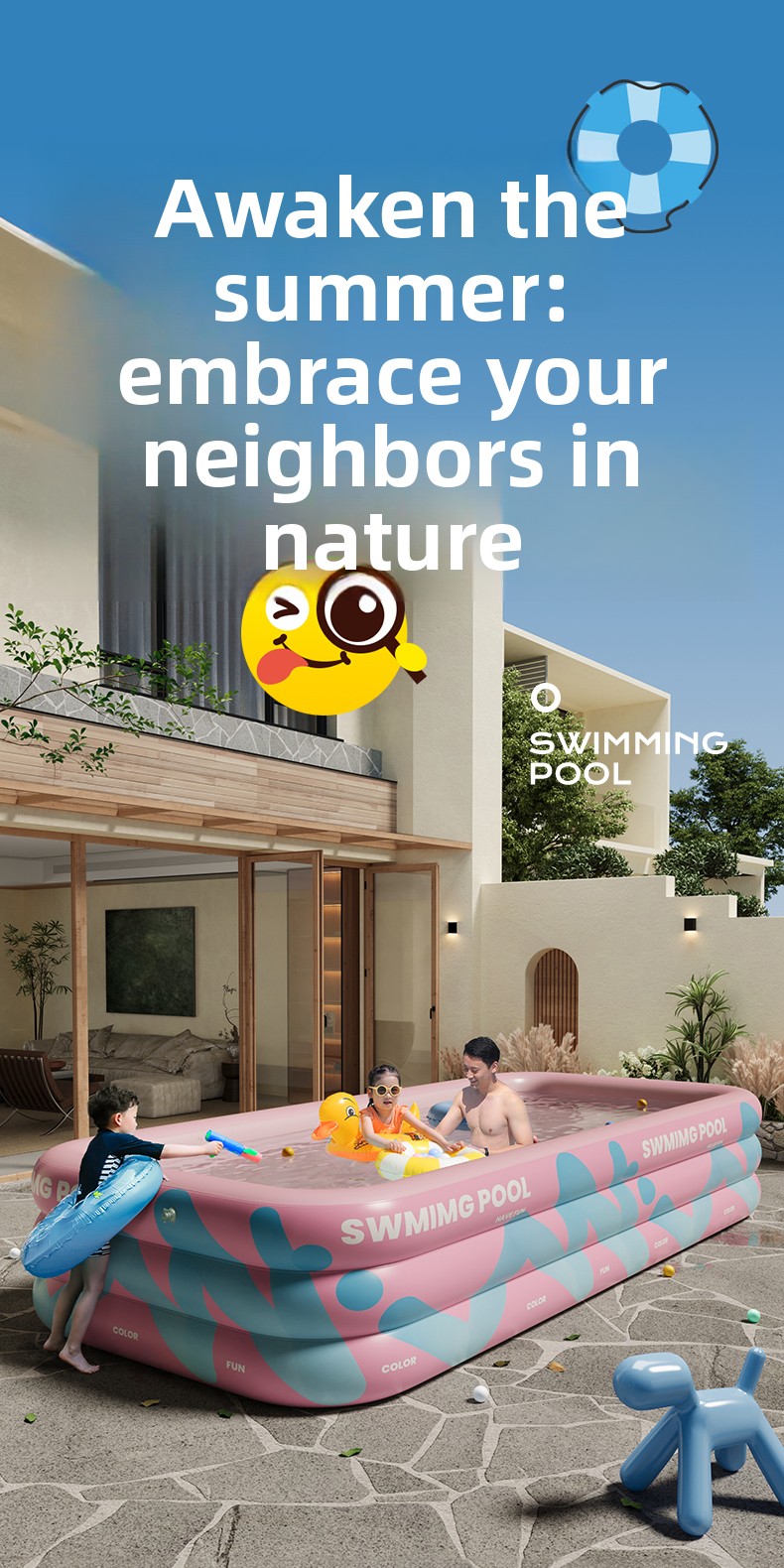 Aufblasbarer Pool mit Sonnensc – Kids Outdoor Slide Bewertung und Preis