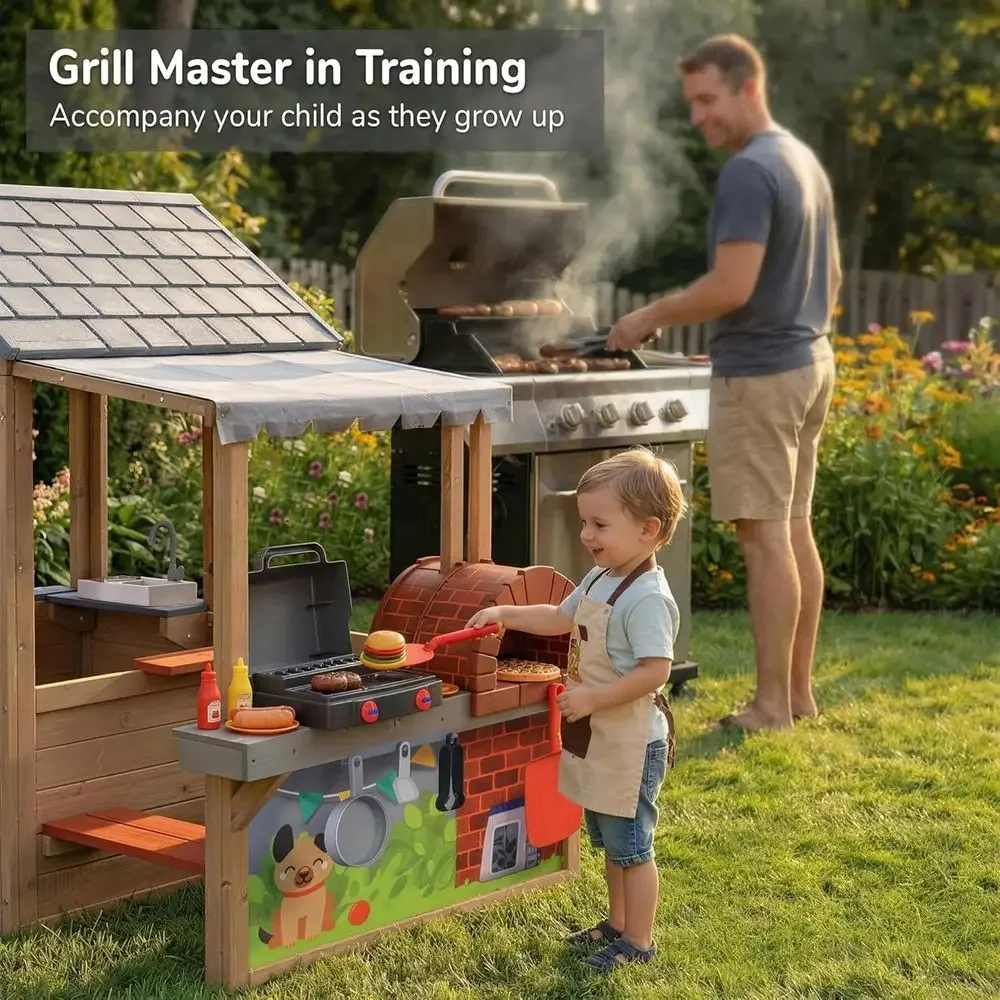 Kinder-Holzspielhaus für drauß – Kids Outdoor Play Table Bewertung und Preis