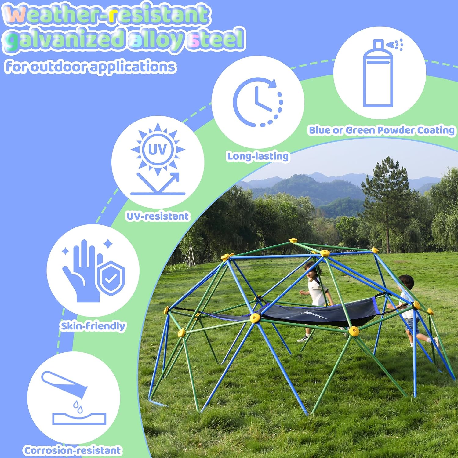 3-Meter-Kletterkuppel mit Häng – Kids Outdoor Climbing Dome Bewertung und Preis