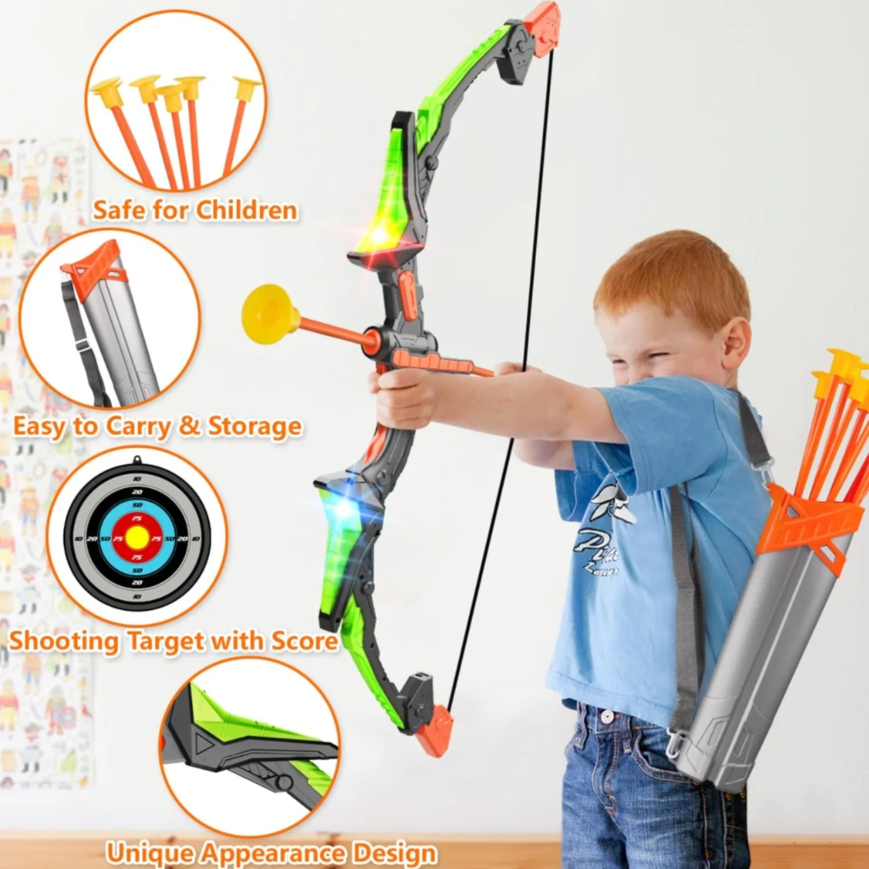 Leuchtendes Bogenschießen-Spie – Kids Outdoor Archery Set Bewertung und Preis