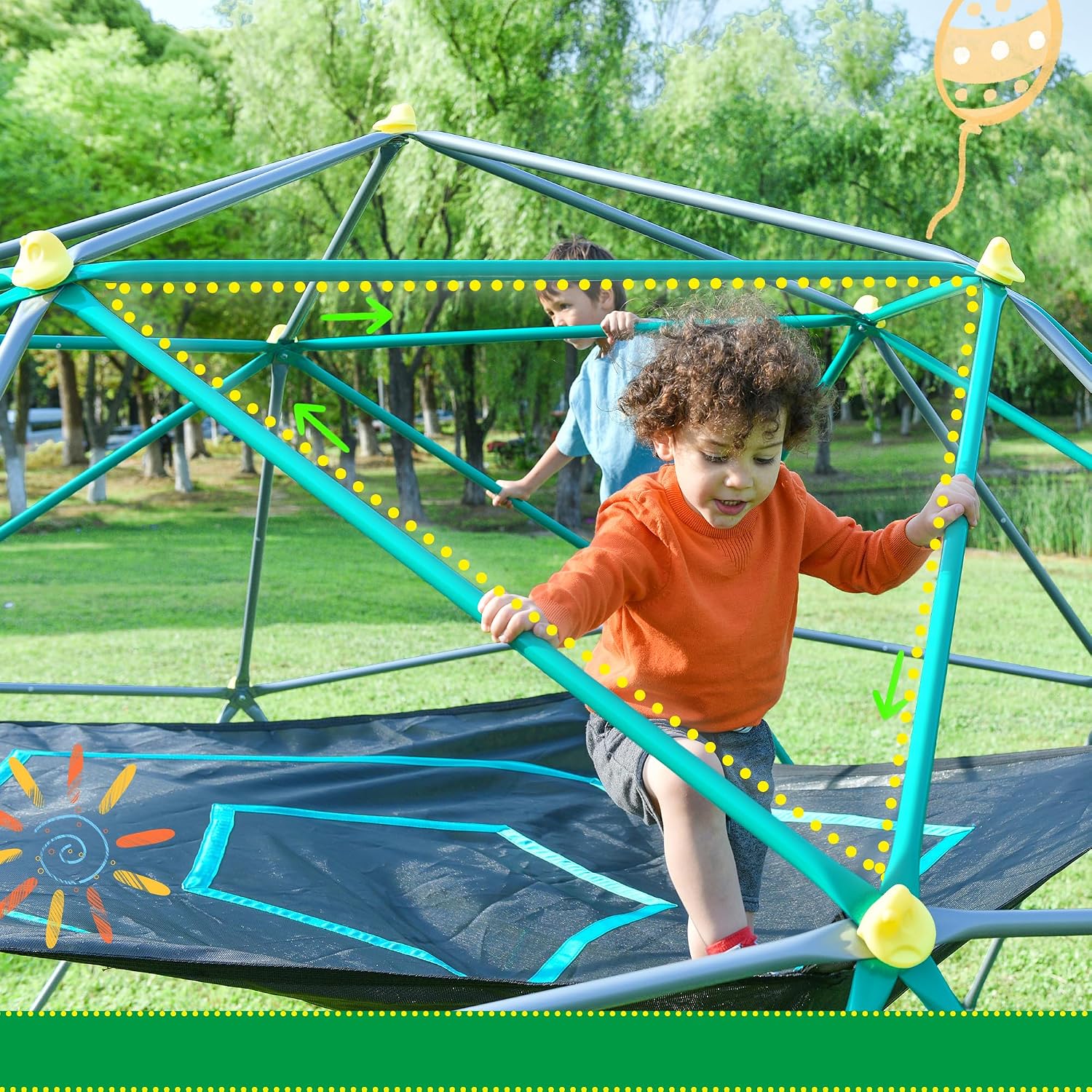 13 Fuß Kletterkuppel mit Spiel – Kids Outdoor Climbing Dome Bewertung und Preis