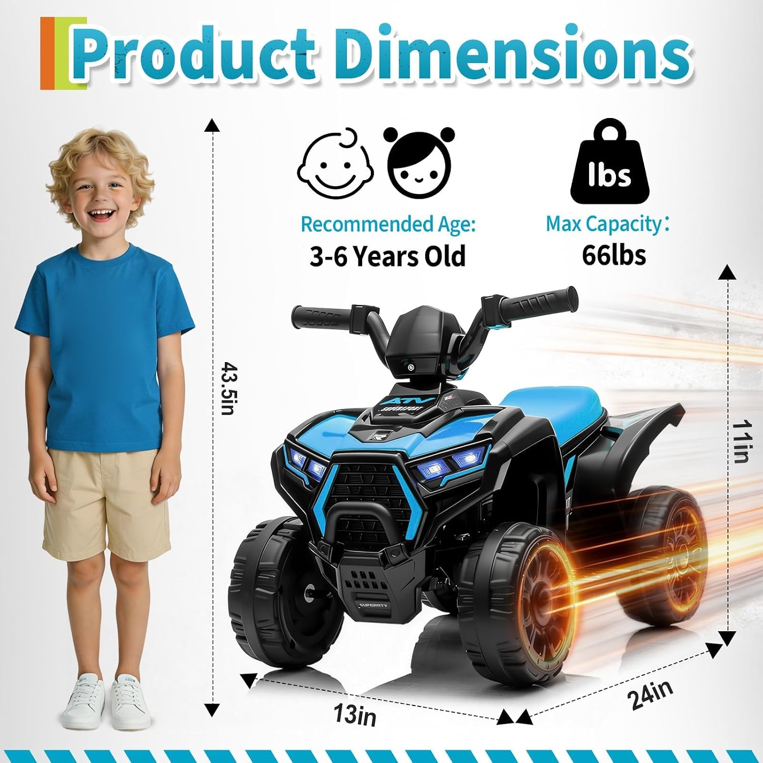 6V Blaues Kinder-ATV-Quad, 390 – Kids Outdoor Electric Quad Bewertung und Preis