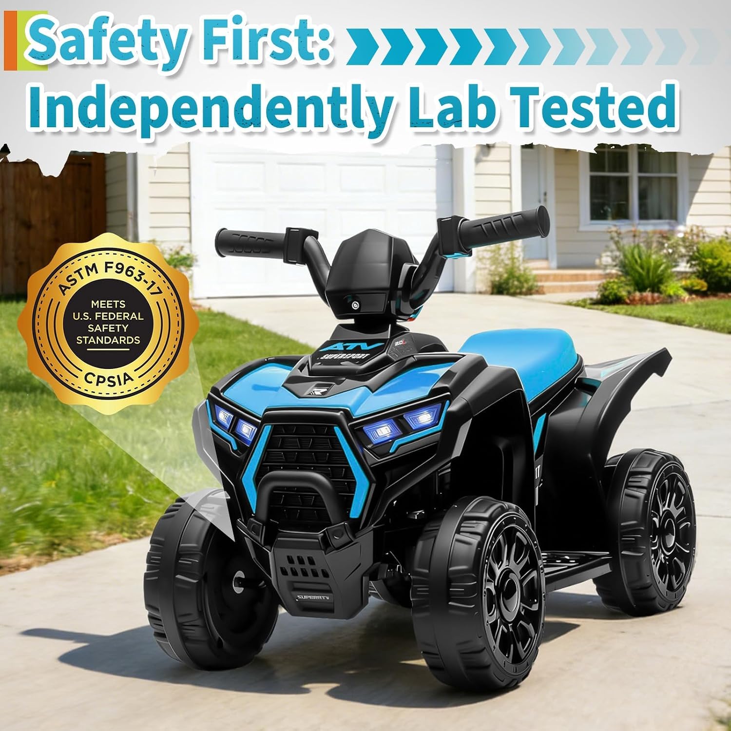 6V Blaues Kinder-ATV-Quad, 390 – Kids Outdoor Electric Quad Bewertung und Preis